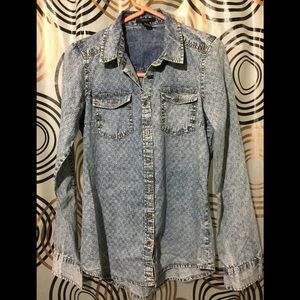 Forever 21 Denim Button Down Shirt Sz S